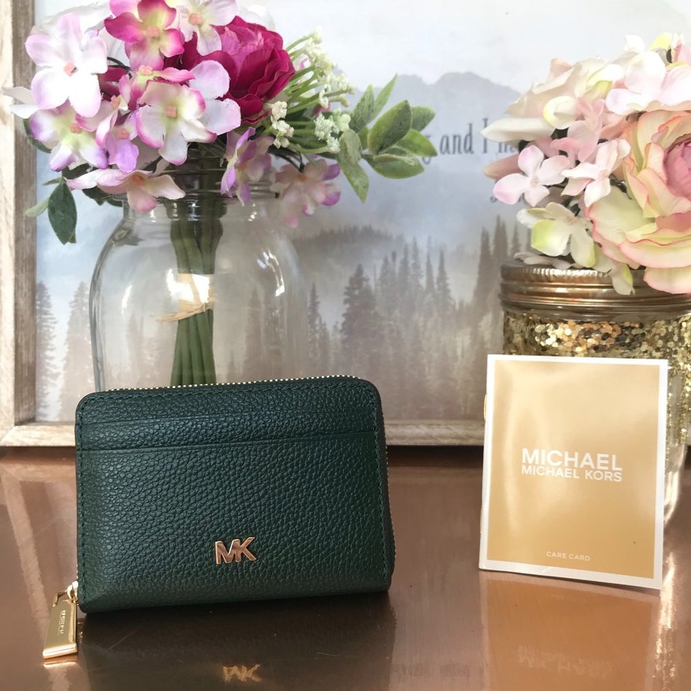 NWT Michael Kors Coin Card Case (Racing Green)